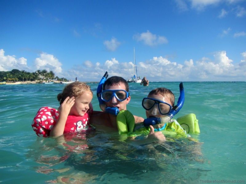 Snorkelers in Akumal Mexcio