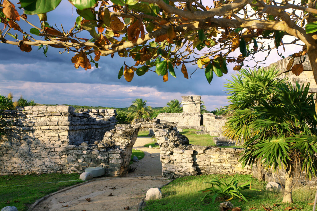 Old touristic ruins at Tulum, Mexico