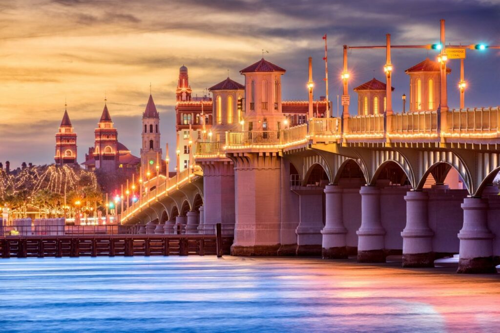 Romantic St Augustine Florida bridge via Canva