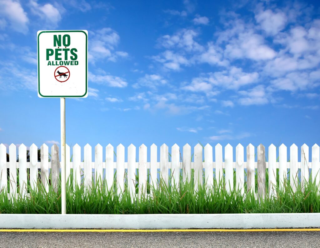 no pets allowed sign board