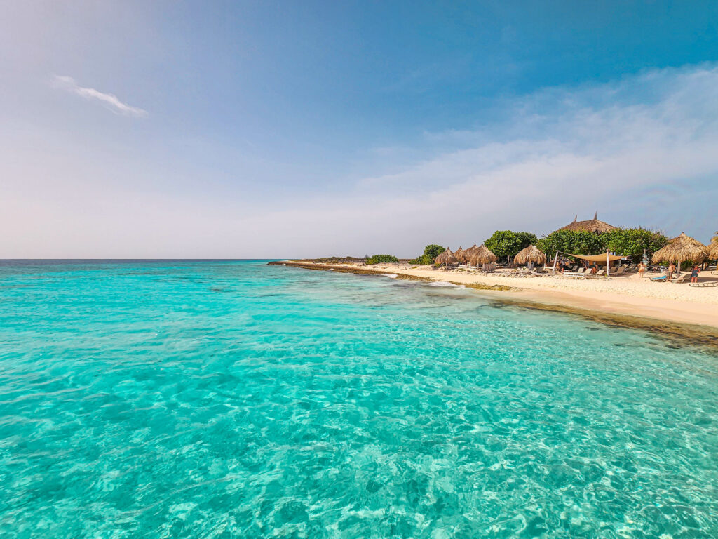 Crystal blue water off Klein Curacao