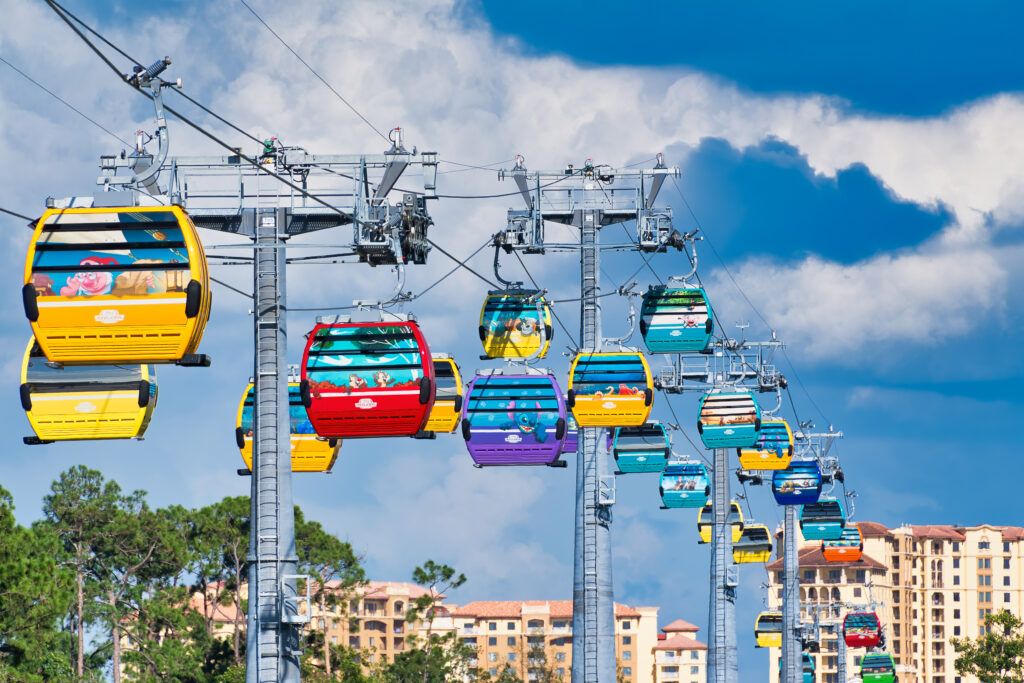 Disney Skyliner cable car system at Disney World