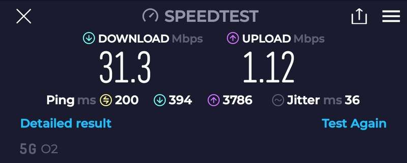 Maya eSIM Speed test of 5G data plan