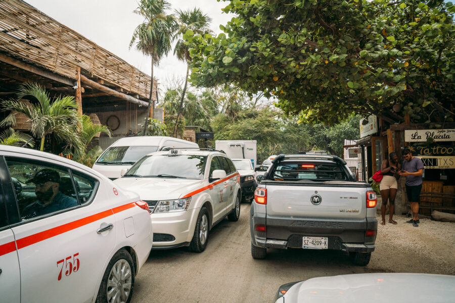 Traffic in Tulum Mexico