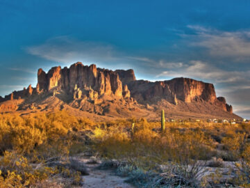 Phoenix Az Superstition Mountain at sunset