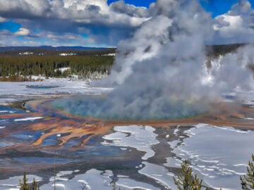 Observation Platform Winter Yellowstone National Park, Wyoming