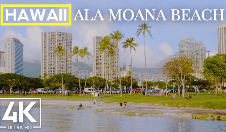 Watching Sunset at Ala Moana Beach 4K – Best City Beaches of Oahu Island, Hawaii – Travel Guide