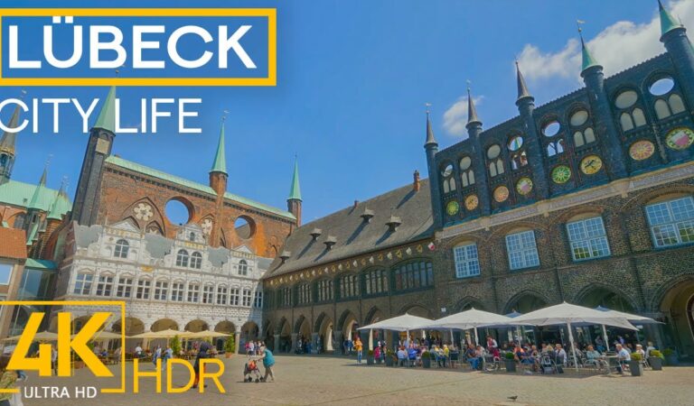 (4K HDR) Relaxing City Life of Lübeck City and its Outskirts – Exploring Cities of Germany