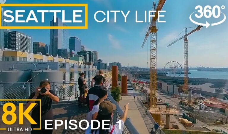 8K 360˚ Virtual Tour to the Heart of Seattle – Busy Life of Emerald City with Real City Sounds – #1