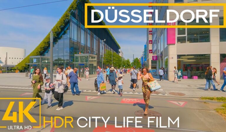 Relaxing City Life of Düsseldorf, Germany in 4K HDR – Visiting Most Vibrant European Cities