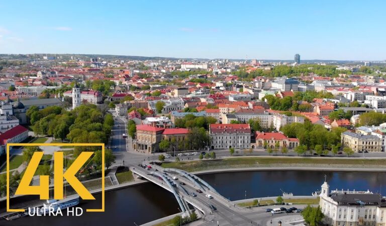 4K Aerial View of Vilnius, Lithuania – 3 HRS Urban Life Drone Video