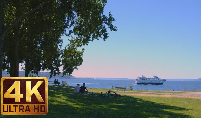 Wonderful Day in Myrtle Edwards Park in Seattle – 5 Hours City Relaxation 4K Video