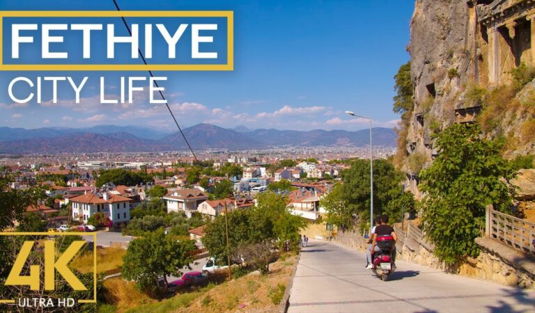 Beautiful Sights of FETHIYE from Above – Summer Trip to Turkey – 4K City Life Video