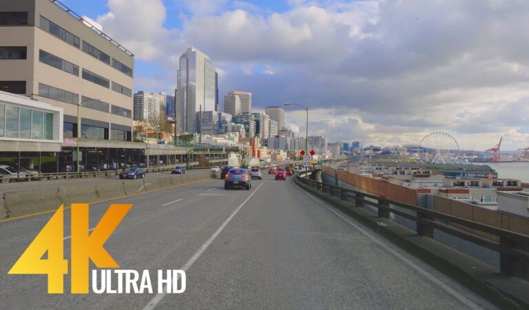 4K Seattle Streets – Car Driving Relax Video – Washington State, USA