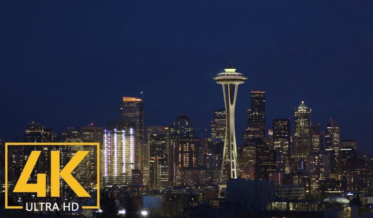 Space Needle and Seattle at Night – 4K Scenic Night View – Short Preview