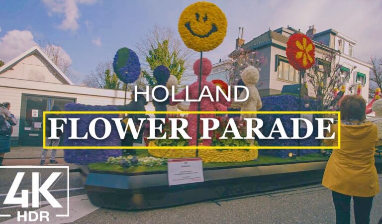 Unique Dutch Flower Parade in 4K HDR – Beautiful Spring Tulip Festival, The Netherlands