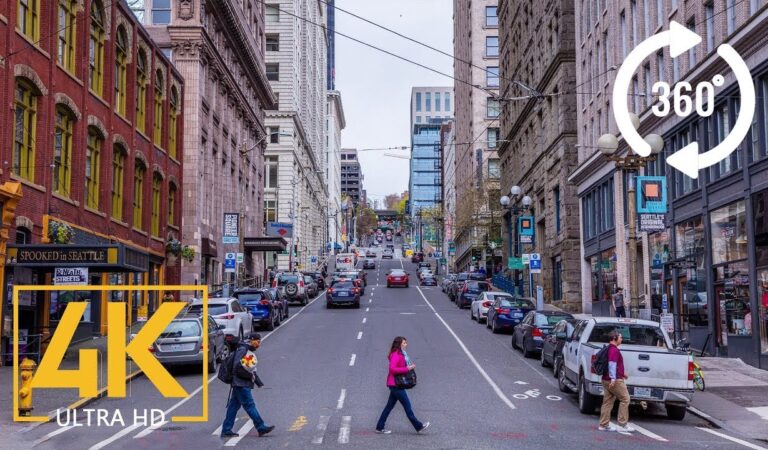 Seattle Downtown – City Tour 360 VR – 4K Video. Part 2 – 1 HR