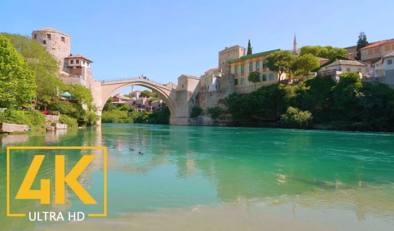 Mostar 4K, Bosnia and Herzegovina – Urban Life Video with Real City Sounds