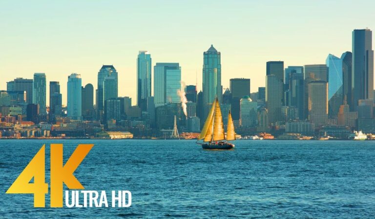 4K (Ultra HD) Seattle Relax Video – View from Don Armeni Boat Ramp – 2.5 Hours Video