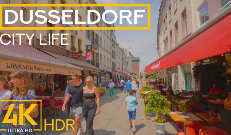 Düsseldorf Relaxing City Walking Tour  in 4K HDR – Exploring Cities of Germany