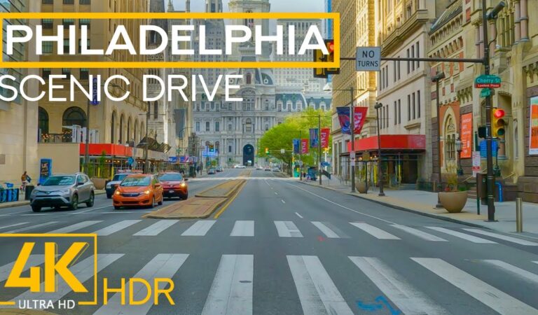 Exploring the Streets of Philadelphia, PA – Scenic Drive – Anamorphic Format (4096×1728)