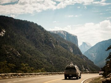 Vehicle on the road in Yosemite